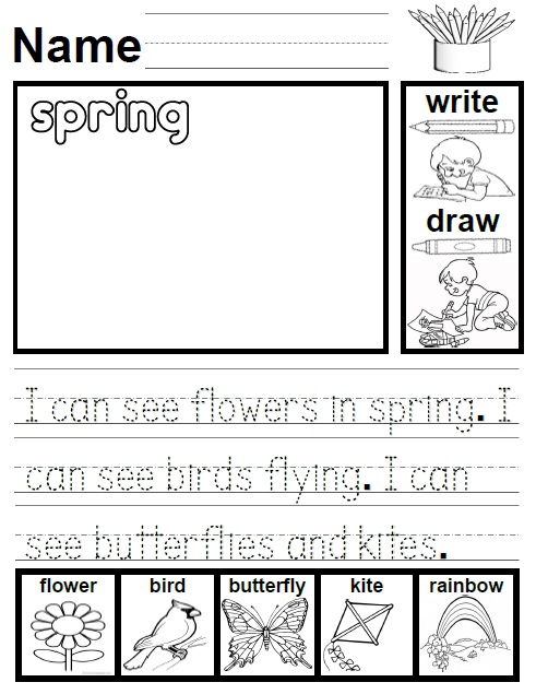 spring worksheets for kids