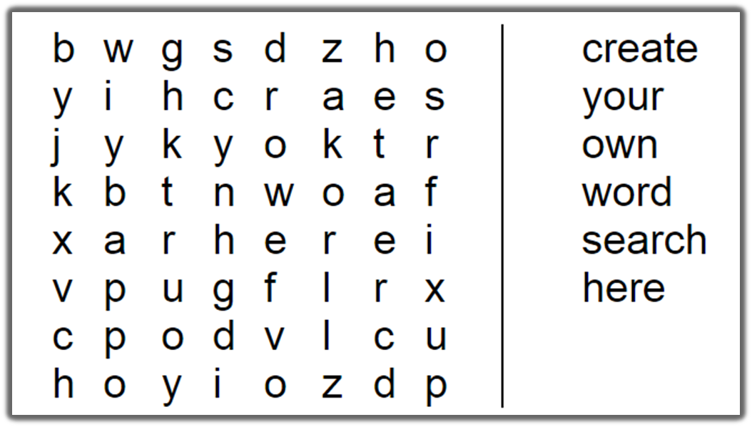 make your own word search free printable