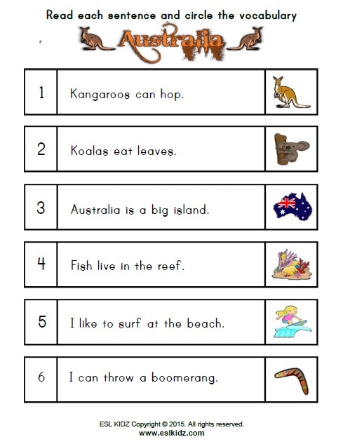 australia-worksheets