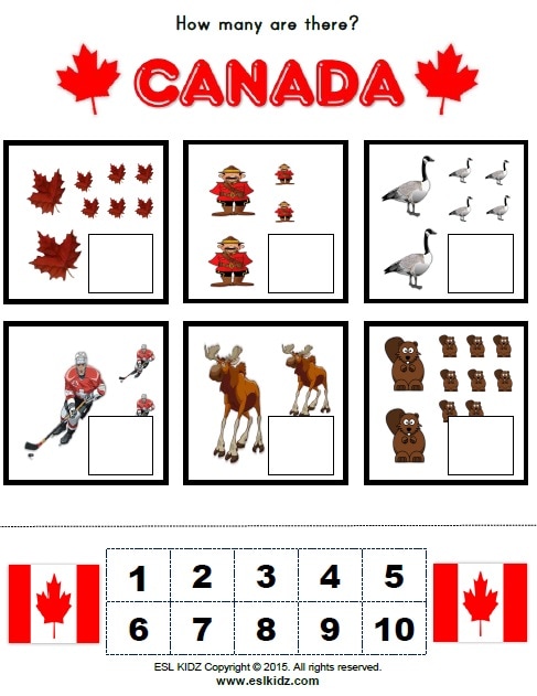 canadian symbols worksheets