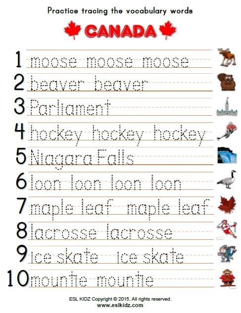 Canada - Activities, Games, and Worksheets for kids