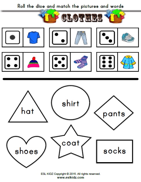 clothes worksheets